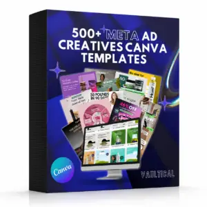 500+ META Ad CREATIVES CANVA TEMPLATES | PLR & MRR